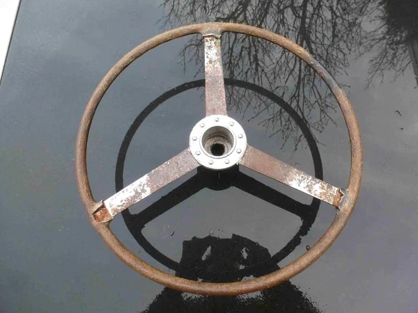 Aston Martin DB24 steering wheel before classic restoration