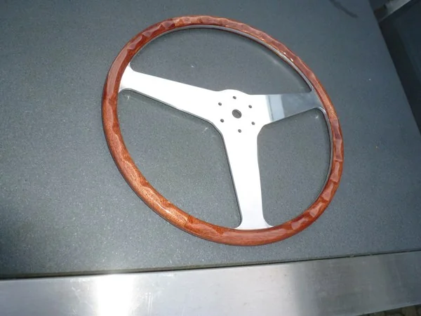 Bizzarrini steering wheel laser cut aircraft grade aluminum frame detail