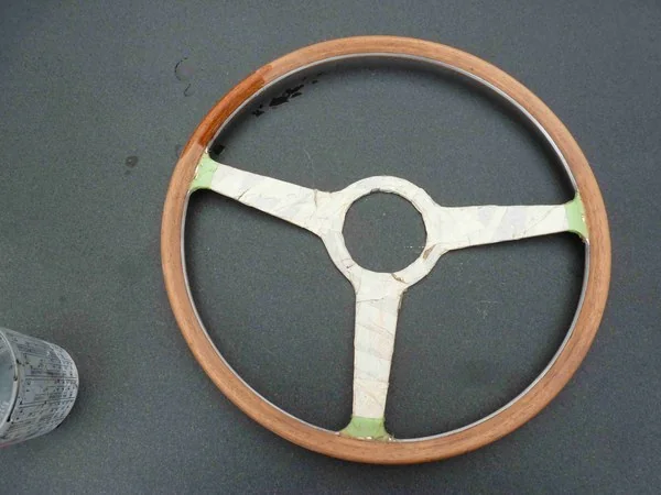 BMW TI/SA steering wheel with all old clear coat removed during restoration