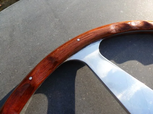 Ferrari 250 GT PF Nardi steering wheel rear with original finger cutouts and aluminum nails