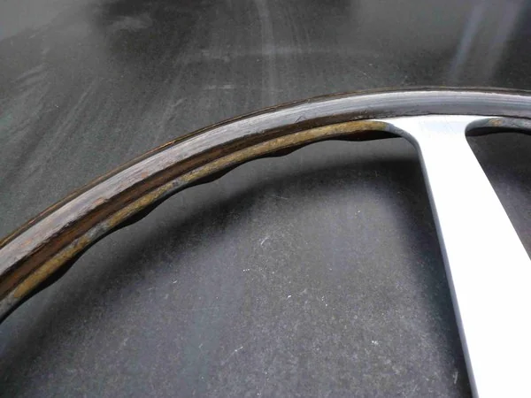 Ferrari 330 GT 2+2 Nardi steering wheel with corroded aluminum prepared for cleaning and polishing