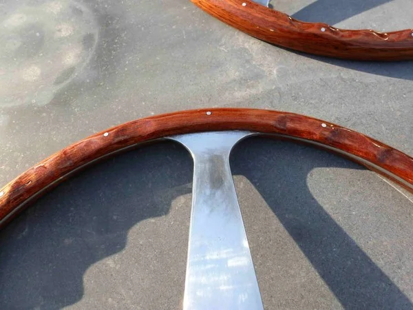 Ferrari 330 GT 2+2 Nardi steering wheel rear with original finger cutouts and aluminum nails