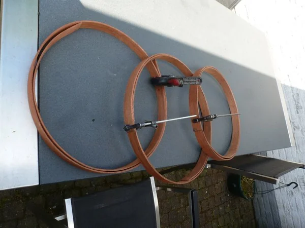 Lancia Flaminia Nardi steering wheel with new 4mm mahogany slats prepared for wrapping